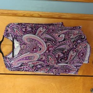 Women's Paisley print top 3/4 length sleeve